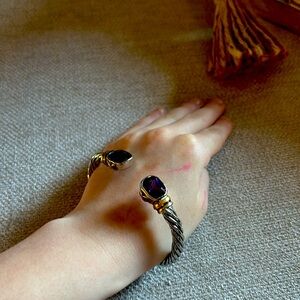 Elegant Silver and Black Women's Bracelet